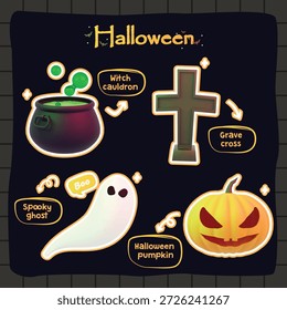 3D Halloween Fantasma abóbora e sepultura
