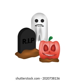 3d halloween scary concept design isolated