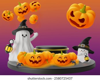 3D Halloween theme for stage and background