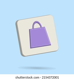 3D hand bag icon vector best for property image the shopping and fashion theme