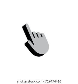 3d hand clicking icon. Isolated flat illustration vector.