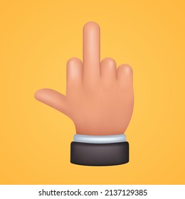 Ilustración de gesto de la mano 3d. Vector premium