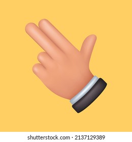 3d hand gesture illustration. Premium vector