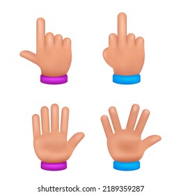 3d hand gesture vector set. Eps 10