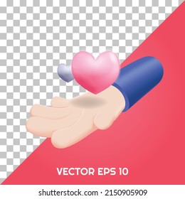 Ilustración vectorial de mano 3D