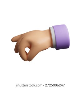 3D hand making a pinching gesture. Isolated render of a character arm holding an invisible object. Business design element. On white background for easy isolation and composition in graphic design