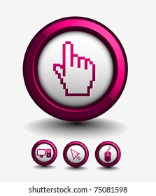 3d hand mouse cursor, vector icon