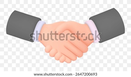 3d hand shake icon Cartoon character handshake . Business concept of partnership  Vector