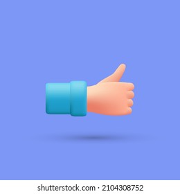 3D-Hand-Daumen, wie genehmigt, 3D-Vektorgrafik