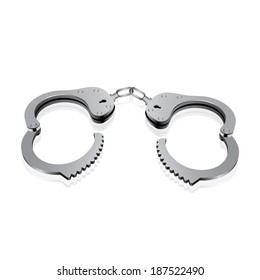 3D handcuffs isolated in white 