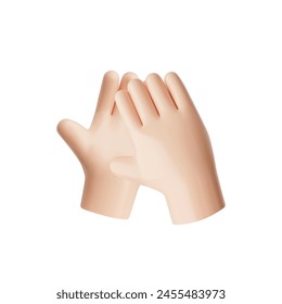3D hands in a gentle, supportive gesture, symbolizing comfort, reassurance, and care vector icon illustration