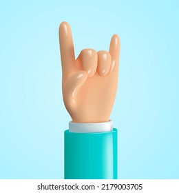 3d hands icon. Cartoon style hand gesture. Vector realistic illustration.