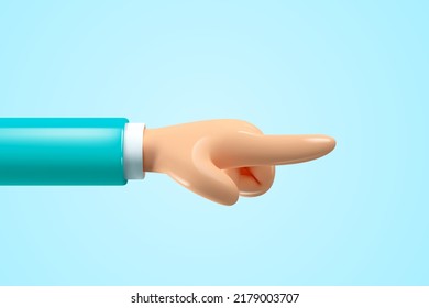 3d hands icon. Cartoon style hand gesture. Vector realistic illustration.