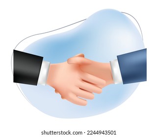 3d handshake icon. shaking hands illustration. businessman shaking hands