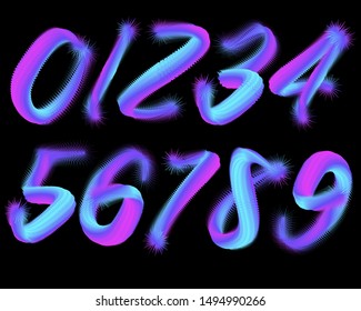 3D handwriting designer font set in vector format