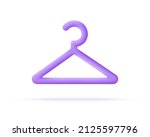 3d hanger isolated on white background. Clothes rack. Trendy and modern vector in 3d style.