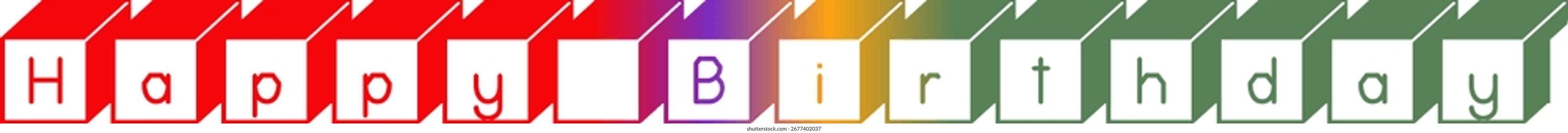 3D Happy Birthday Blocks Vector