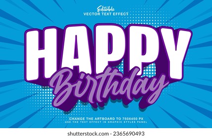 3.ᵉʳ estilo de efecto de texto de cumpleaños feliz