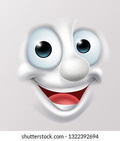 A 3D Happy Cartoon Character Emoticon Face Illustration