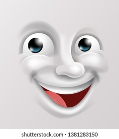 A 3D happy cartoon character emoticon face illustration