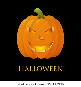 3D Happy Halloween pumkin. Vector EPS10 background. 