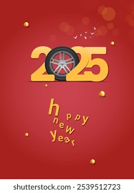3d feliz ano novo 2025 design de cartaz criativo. Saudações de fundo vetor premium e celebrações de Ano Novo 2025.