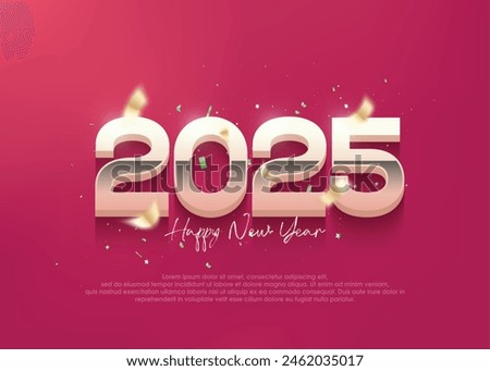 3d happy new year 2025 greetings modern poster banner. Premium vector 2025 design. Design for a poster, calendar, greeting card and social media post.
