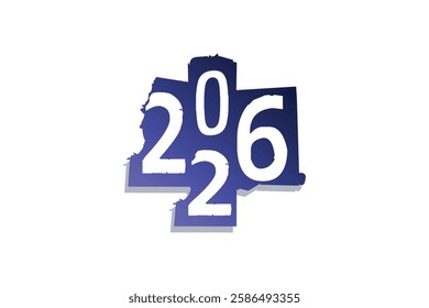 3D Happy New Year 2026 Design Template