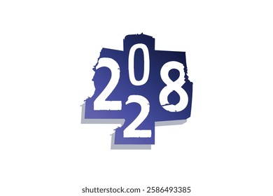 3D Happy New Year 2028 Design Template