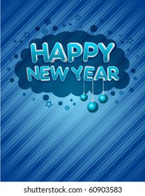 3d happy new year  message vector background