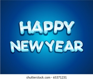 3d happy new year message vector background