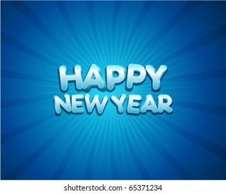 3d happy new year message vector background
