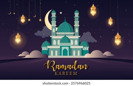 3d happy ramadan background design