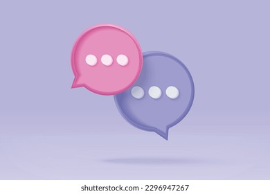 3D hashtag search link symbol on social media notification icon isolated on purple background. Comments thread mention or user reply sign with social media 3d hashtag on vector render illustration 