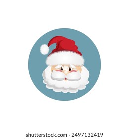 3d head of santa claus in a red hat