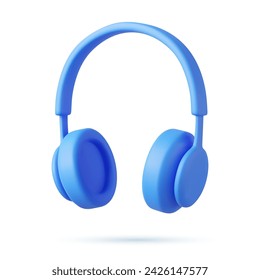 Auriculares 3d con dinámica para escuchar música alta disfrutando de un icono de plantilla de sonido de audio aislado sobre fondo blanco. renderizado 3d. Ilustración de vector