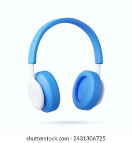 3d headphones with dynamics for loud music listening enjoying audio sound template icon isolated on white background. 3d rendering. Vector illustration