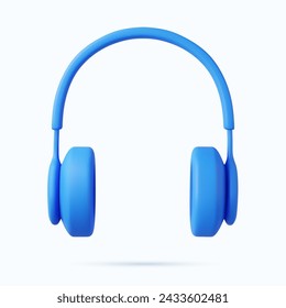 3d headphones with dynamics for loud music listening enjoying audio sound template icon isolated on white background. 3d rendering. Vector illustration