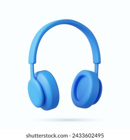 3d headphones with dynamics for loud music listening enjoying audio sound template icon isolated on white background. 3d rendering. Vector illustration