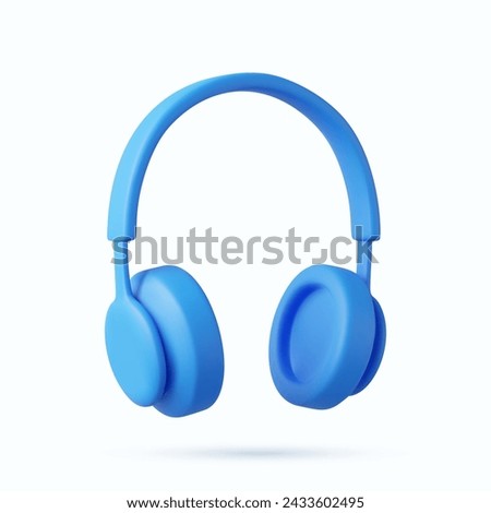 3d headphones with dynamics for loud music listening enjoying audio sound template icon isolated on white background. 3d rendering. Vector illustration