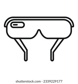 3D-Headset-Symbol-Umrandungsvektor. Spielmaske. Helmausrüstung