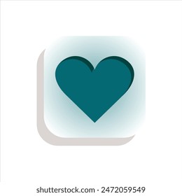 3d healthy icon heart image with shadow. modern design style. Suitable for use in medicine, UI, web, etc. vector template design