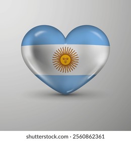 3d heart background with flag of Argentina. An element of impact for the use you want to make of it.