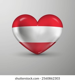 3d heart background with flag of Austria. An element of impact for the use you want to make of it.