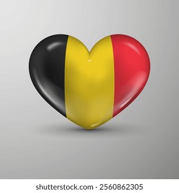 3d heart background with flag of Belgium. An element of impact for the use you want to make of it.