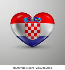 3d heart background with flag of Croatia. An element of impact for the use you want to make of it.