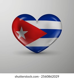 3d heart background with flag of Cuba. An element of impact for the use you want to make of it.
