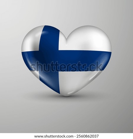 3d heart background with flag of Finland. An element of impact for the use you want to make of it.