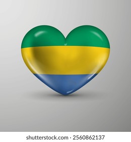 3d heart background with flag of Gabon. An element of impact for the use you want to make of it.