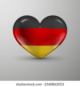 3d heart background with flag of Germany. An element of impact for the use you want to make of it.